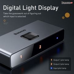 Thiết bị chia cổng HDMI 2 chiều Baseus Matrix HDMI Switcher (2 Devices to 1 Screen or 1 Device to 2 Screen, Support 4K30Hz/4K60Hz)