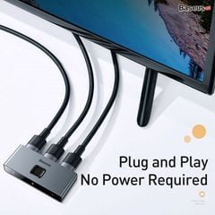 Thiết bị chia cổng HDMI 2 chiều Baseus Matrix HDMI Splitter (2 Devices to 1 Screen or 1 Device to 2 Screen, Support 4K30Hz/4K60Hz)