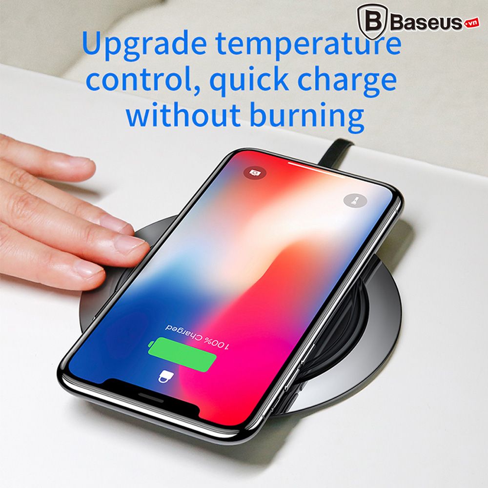 Đế sạc nhanh không dây Baseus Metal LV251 cho Apple iPhone 8/ iPhone X / Samsung S8/ S9/ Note 8 ( 10W/ 7.5W, Qi Wireless Quick Charger)