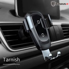 Bộ đế giữ điện thoại tích hợp sạc nhanh không dây dùng cho xe hơi Baseus Metal Wireless Charger Gravity Car Mount（10W, Air Outlet Version）