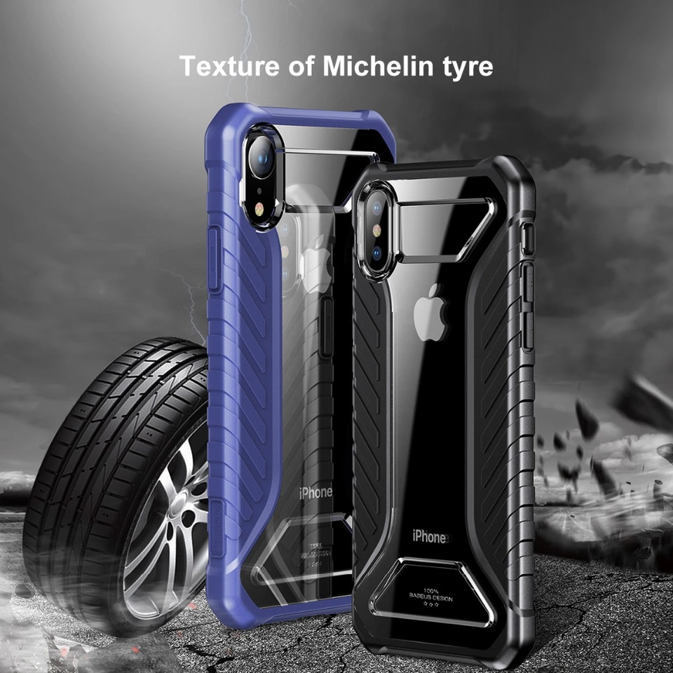 Ốp lưng thể thao chống va đập Baseus Michelin Case cho iPhone XS/ XR/ XS Max (Durable Tire Pattern Soft Silicone)