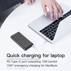 Pin dự phòng sạc nhanh Baseus Mini JA 3A Fast Charge Power Bank 30,000mAh cho Smartphone/ Tablet/ Laptop/ Macbook (15W PD Fast charge, 2Port USB+ Type C)