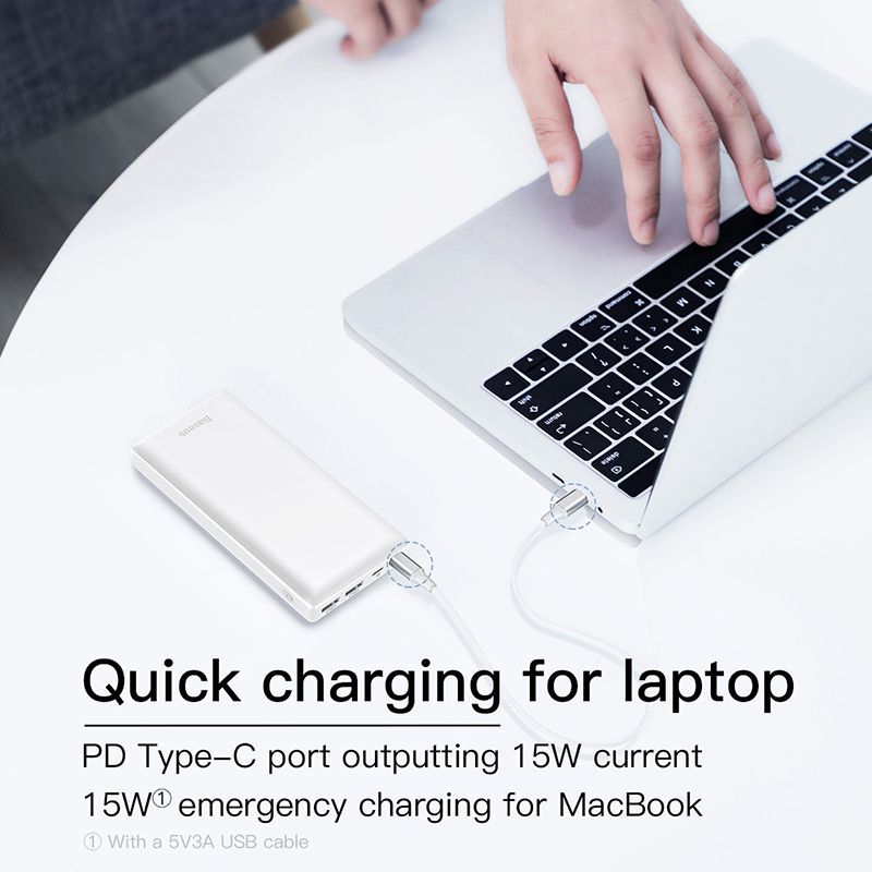 Pin dự phòng sạc nhanh Baseus Mini JA 3A Fast Charge Power Bank 30,000mAh cho Smartphone/ Tablet/ Laptop/ Macbook (15W PD Fast charge, 2Port USB+ Type C)