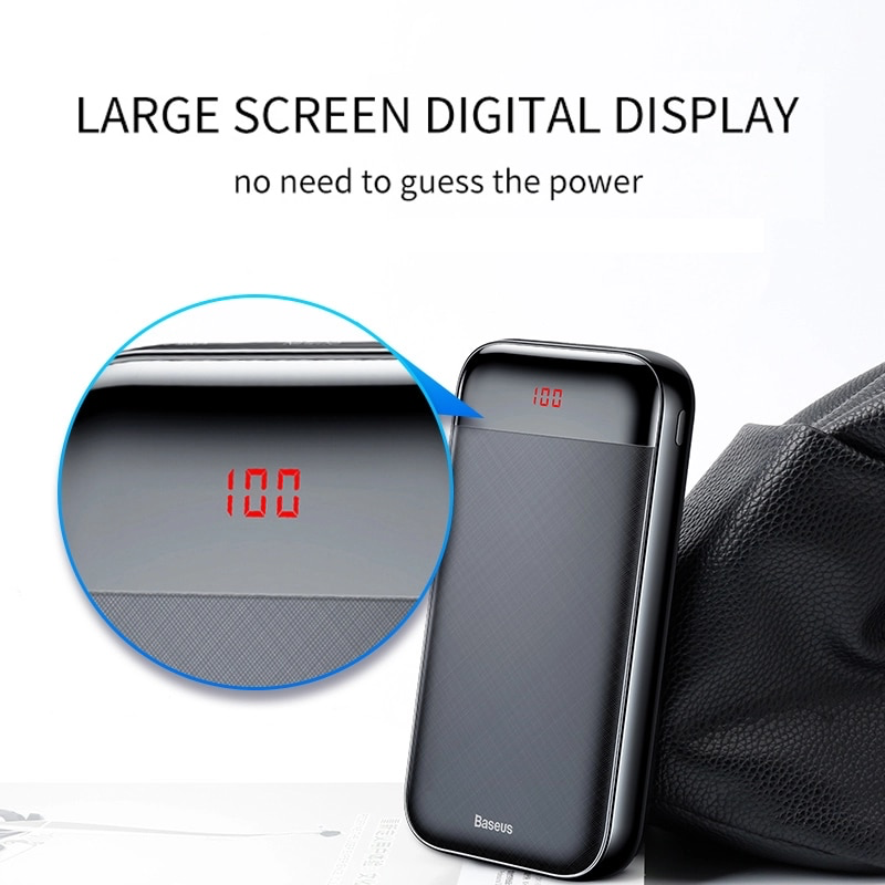 Pin sạc dự phòng Baseus Mini Cu Digital Display 20,000mAh cho Smartphone/ Tablet/ Macbook (PD 3.0 Power Delivery , LED, 2 Port USB + Type C PD in/out)
