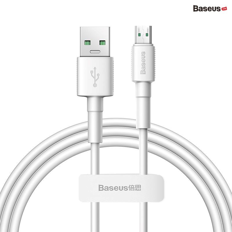 Cáp sạc nhanh Micro USB Baseus Mini White Cable cho Oppo/ Huawei/ Xiaomi/Samsung (4A/20W, VOOC, Quick Charge Micro USB TPE Cable)