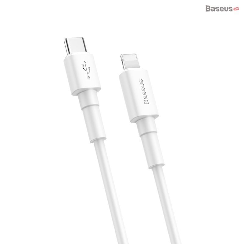 Cáp sạc nhanh Type C to Lightning hỗ trợ PD 18W Baseus Mini White (Power Delivery, C to iPhone Data TPE Cable )