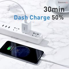 Cáp sạc nhanh Type C to Lightning hỗ trợ PD 18W Baseus Mini White (Power Delivery, C to iPhone Data TPE Cable )