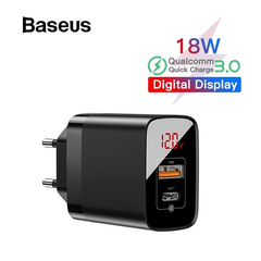 Bộ sạc nhanh PD3.0/QC 3.0 Baseus Mirror Lake PPS Digital Display Quick Charger (18W, 2 Ports,FCP/AFC/PPS/PD/QC 3.0 Full Quick Charge Protocol)