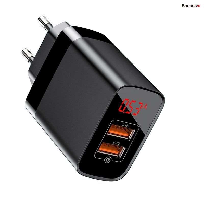 Bộ sạc nhanh PD3.0/QC 3.0 Baseus Mirror Lake PPS Digital Display Quick Charger (18W, 2 Ports,FCP/AFC/PPS/PD/QC 3.0 Full Quick Charge Protocol)