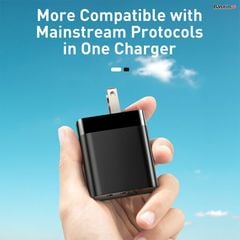 Bộ sạc nhanh PD3.0/QC 3.0 Baseus Mirror Lake PPS Digital Display Quick Charger (18W, 2 Ports,FCP/AFC/PPS/PD/QC 3.0 Full Quick Charge Protocol)