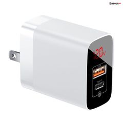 Bộ sạc nhanh PD3.0/QC 3.0 Baseus Mirror Lake PPS Digital Display Quick Charger (18W, 2 Ports,FCP/AFC/PPS/PD/QC 3.0 Full Quick Charge Protocol)