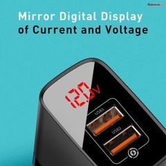 Bộ sạc nhanh PD3.0/QC 3.0 Baseus Mirror Lake PPS Digital Display Quick Charger (18W, 2 Ports,FCP/AFC/PPS/PD/QC 3.0 Full Quick Charge Protocol)