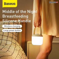 Đèn ngủ pin sạc mini Baseus Moon White Series - Knob Stepless Dimming (1800mAh, Điều chỉnh cường độ và Tone màu ánh sáng, Portable Lamp)