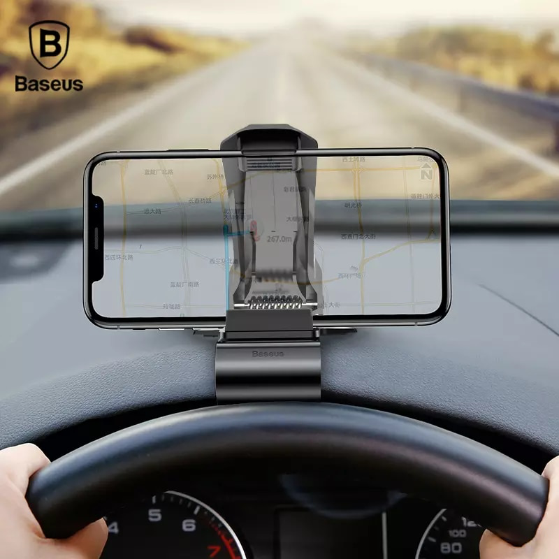 Bộ đế giữ điện thoại dùng trong xe hơi Baseus Mouth Car Holder (Mount Clip, Clamp Adjustable Phone Holder Stand)