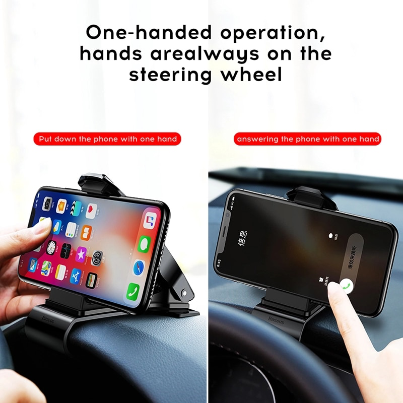 Bộ đế giữ điện thoại dùng trong xe hơi Baseus Mouth Car Holder (Mount Clip, Clamp Adjustable Phone Holder Stand)