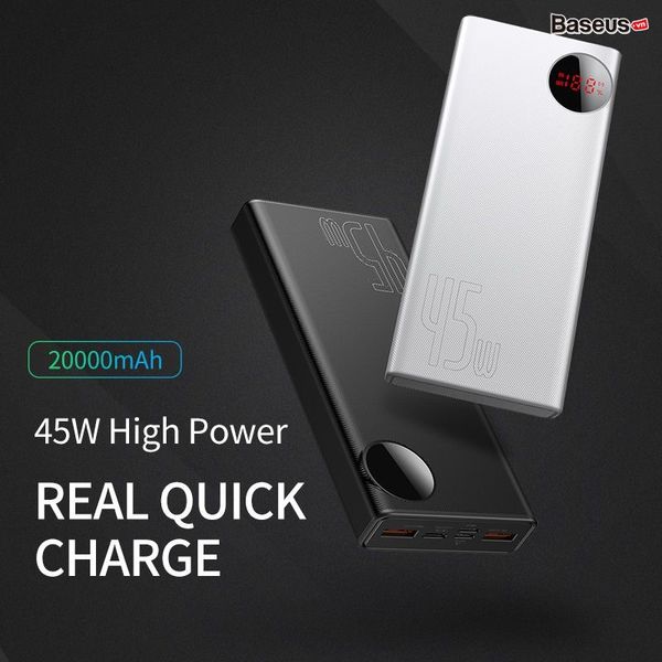 Pin dự phòng sạc nhanh, công suất cao Baseus Mulight Digital Display 45W ( 20,000mAh , PD/ Quick Charge Power Bank)