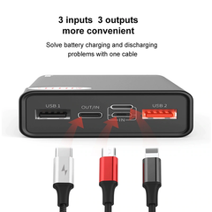 Pin dự phòng sạc nhanh Baseus Mulight PD/QC 3.0 Quick Charger 20,000mAh cho Smartphone/ Tablet/ Macbook (18W, QC 3.0 + PD 3.0 Power Delivery , LED, 2 Port USB + Type C in/out)