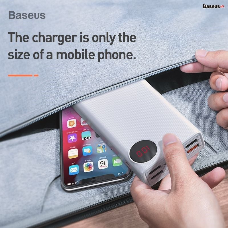 Pin dự phòng sạc nhanh Baseus Mulight PD/QC 3.0 Quick Charge cho Smartphone/ Tablet/ Macbook ( 20000mAh / 30000mAh, 18W / 33W PD & QC3.0 , 4*Port USB+ Type C in/out, LED Display)