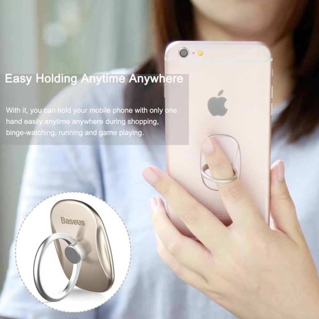 Nhẫn đeo tay chống đánh rơi điện thoại Baseus Multifunctional Ring Bracket (Kim loại cao cấp, Xoay 360 độ)