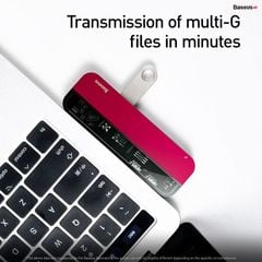 Bộ Hub đa năng Baseus Transparent Series 5 in 1 Multifunctional HUB dùng cho Macbook (Dual Type-C to Type-C*2+USB3.0*2+HDMI)