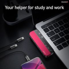 Bộ Hub đa năng Baseus Transparent Series 5 in 1 Multifunctional HUB dùng cho Macbook (Dual Type-C to Type-C*2+USB3.0*2+HDMI)