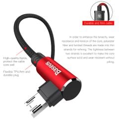 Cáp sạc nhanh và truyền dữ liệu siêu bền Baseus MVP Micro USB LV147 ( Đầu L góc 90 độ, Micro USB 2 chiều, thiết kế cải tiến dành cho Game Thủ )