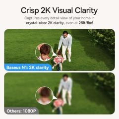 Camera Quan Sát Baseus Security N1 Outdoor Camera 2K 2-Cam Kit (IP67, Up to 210 Day, 7800mAh)