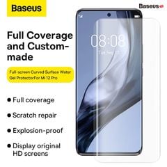 Baseus 0.15mm Full-screen Curved Surface Water Gel Protector For Mi 12 Pro/Ultra (2pcs/pack+Pasting Artifactl)