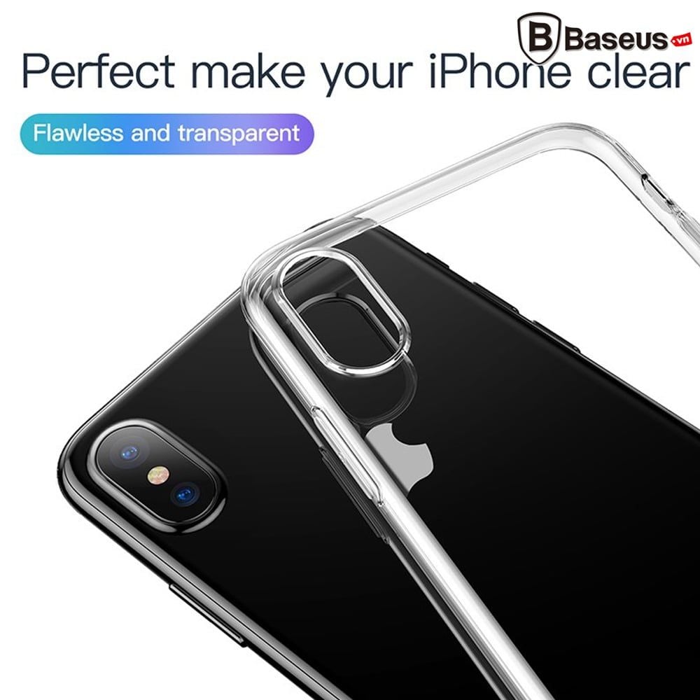 Ốp lưng Silicone trong suốt chống bụi Baseus Simplicity Series cho iPhone XS/ XR/ XS Max ( TPU Soft Silicone, Dirt-resistant Case)