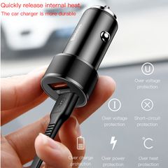 Bộ tẩu sạc nhanh đa năng Baseus Small Screw Dual-USB dùng cho xe hơi (36W, Quick Charge 3.0, 2 Ports USB Car Charger)