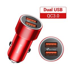 Bộ tẩu sạc nhanh đa năng Baseus Small Screw Dual-USB dùng cho xe hơi (36W, Quick Charge 3.0, 2 Ports USB Car Charger)