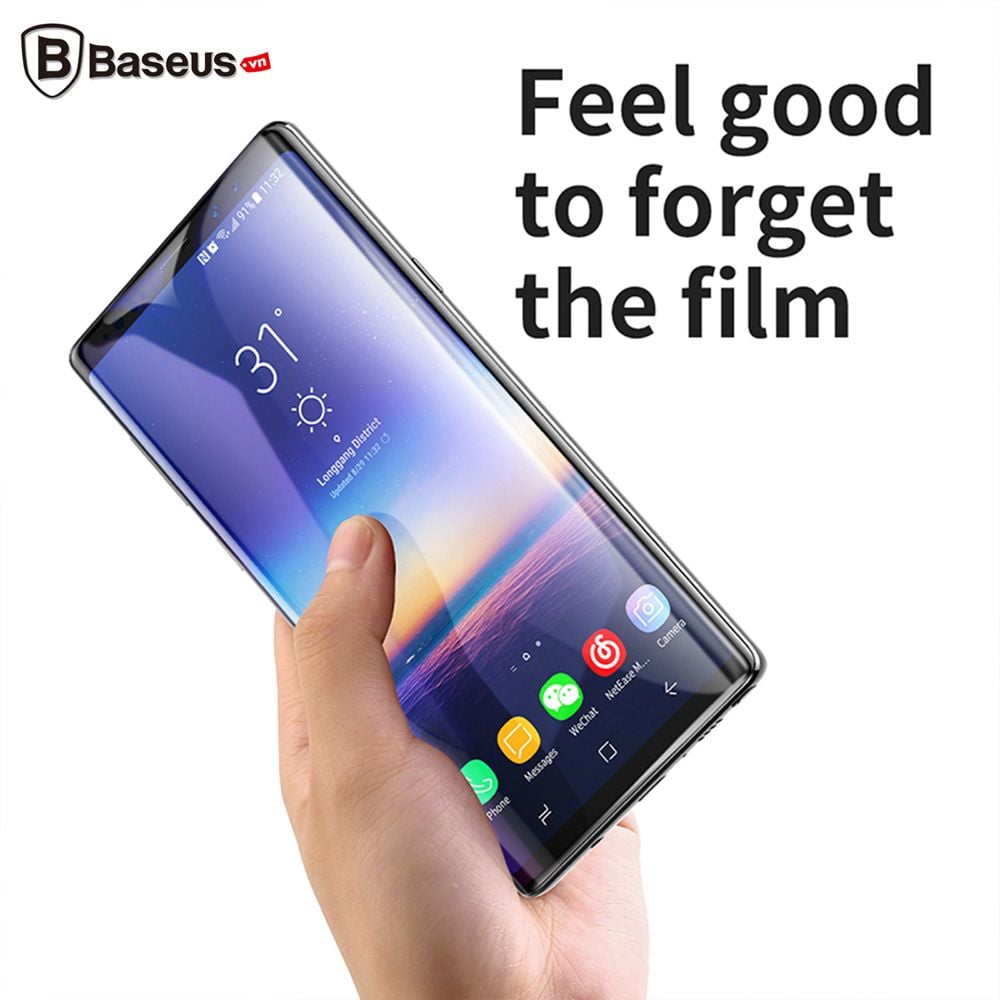 Kính cường lực 3D tràn full viền Baseus cho Samsung Note 9 (0.3mm, kính 5 lớp chống trầy, Chống bám vân tay, Curved Full Screen)