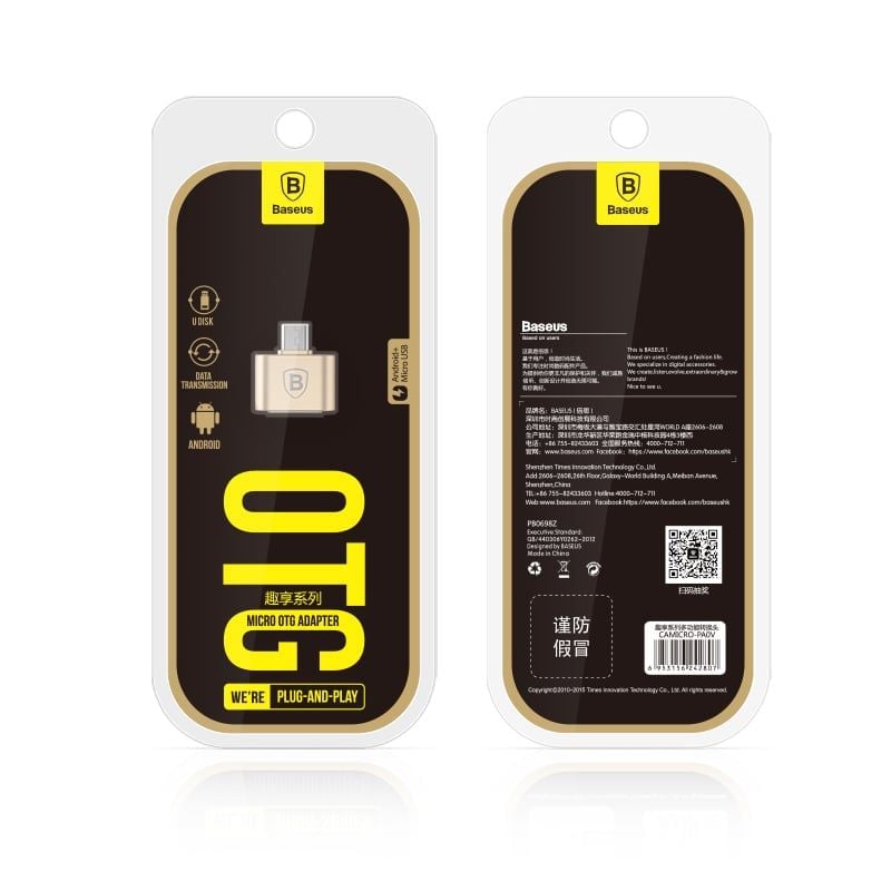 Đầu chuyển Baseus OTG Micro USB sang USB 2.0 Full size