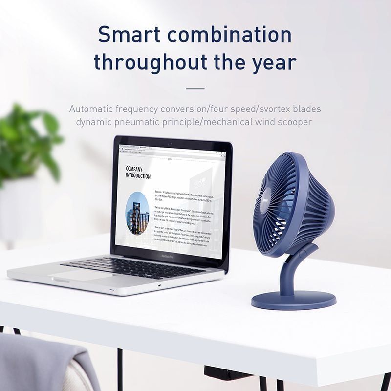 Quạt mini để bàn Baseus Ocean Fan (Pin sạc 2000mAh, 3 mức tốc độ - Mini USB Rechargeable Air Cooling Fan Clip Desk Fan)