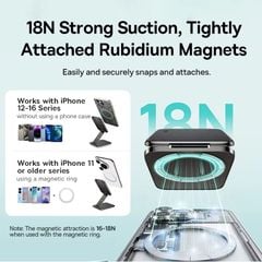 Giá đỡ từ tính Baseus PrimeTrip VX1 – Gập 3 trục, 2 mặt nam châm, siêu mỏng, nhiều chế độ dựng tiện lợi