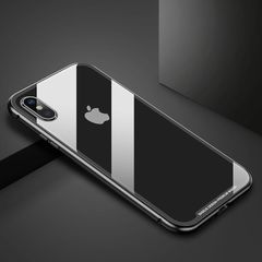 Ốp lưng nam châm Baseus Magnetic Metal Bumper Case cho iPhone XS/ XR/ XS Max (Khung kim loại siêu bền , chống va đập - Mặt lưng kính cường lực )