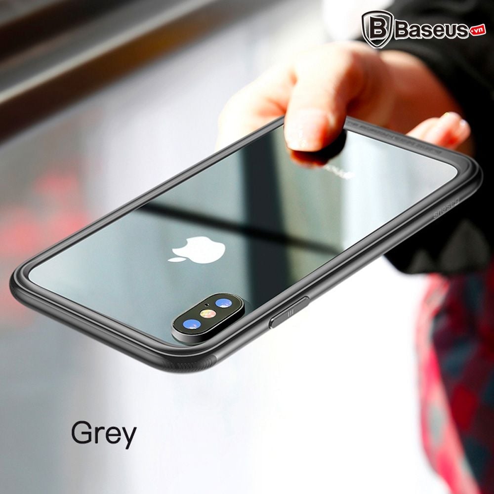 Ốp viền kim loại chống sốc, chống trầy Baseus LV164 cho iPhone X ( Luxury Aluminum Alloy Metal Anti Knock Frame Case)