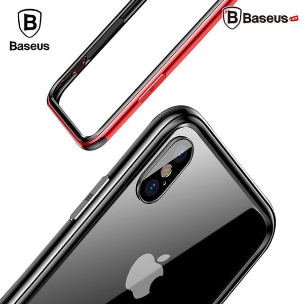 Ốp viền kim loại chống sốc, chống trầy Baseus LV164 cho iPhone X ( Luxury Aluminum Alloy Metal Anti Knock Frame Case)