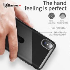 Ốp Lưng Baseus Card Pocket Case LV193 cho iPhone X (TPU + PC + PU Leather + Microfiber Material)