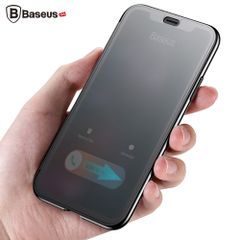 Ốp lưng 2 mặt Baseus Touchable Clear View Case LV177 cho iPhone X (Soft TPU + Hard PC, 360 Full Protective Flip Cases)
