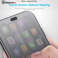 Ốp lưng 2 mặt Baseus Touchable Clear View Case LV177 cho iPhone X (Soft TPU + Hard PC, 360 Full Protective Flip Cases)