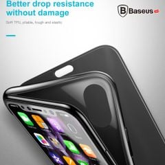 Ốp lưng 2 mặt Baseus Touchable Clear View Case LV177 cho iPhone X (Soft TPU + Hard PC, 360 Full Protective Flip Cases)