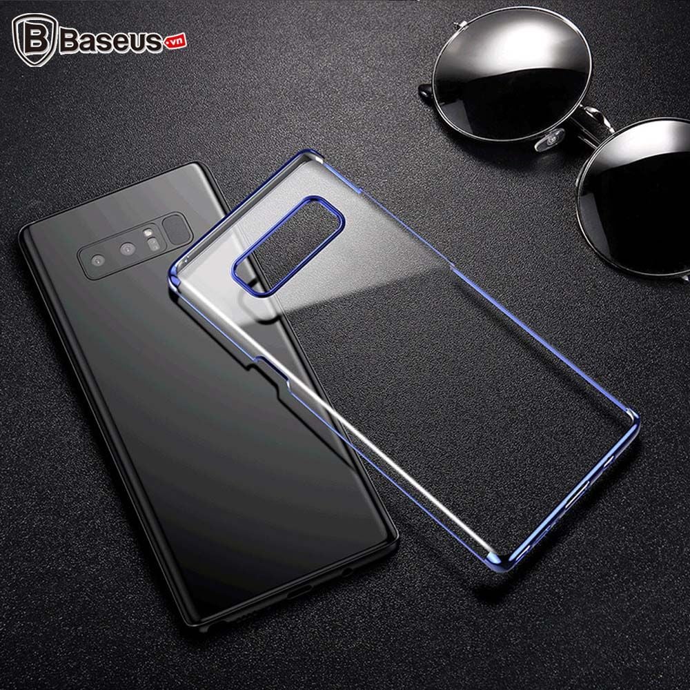 Ốp lưng trong suốt viền si màu Crome Baseus Glitter Case cho Samsung Galaxy Note 8 ( Ultra Thin, Luxury Plating Hard Plastic Case)