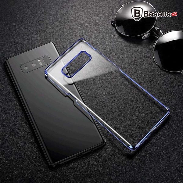 Ốp lưng trong suốt viền si màu Crome Baseus Glitter Case cho Samsung Galaxy Note 8 ( Ultra Thin, Luxury Plating Hard Plastic Case)