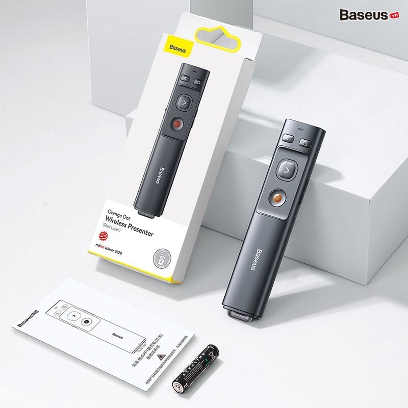 Bút Laser trình chiếu Baseus Orange Dot Wireless Presenter 2.4Ghz