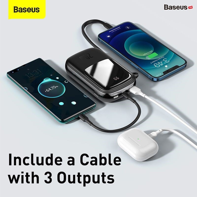 Baseus Qpow 20W Power Bank 20000mAh With iP Cable