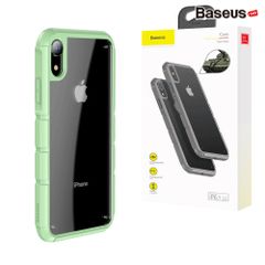 Ốp lưng trong suốt viền Silicone chống va đập Baseus Panzer Case cho iPhone XR 6.1 inch (Transparent Acrylic + TPU Hybrid Case)