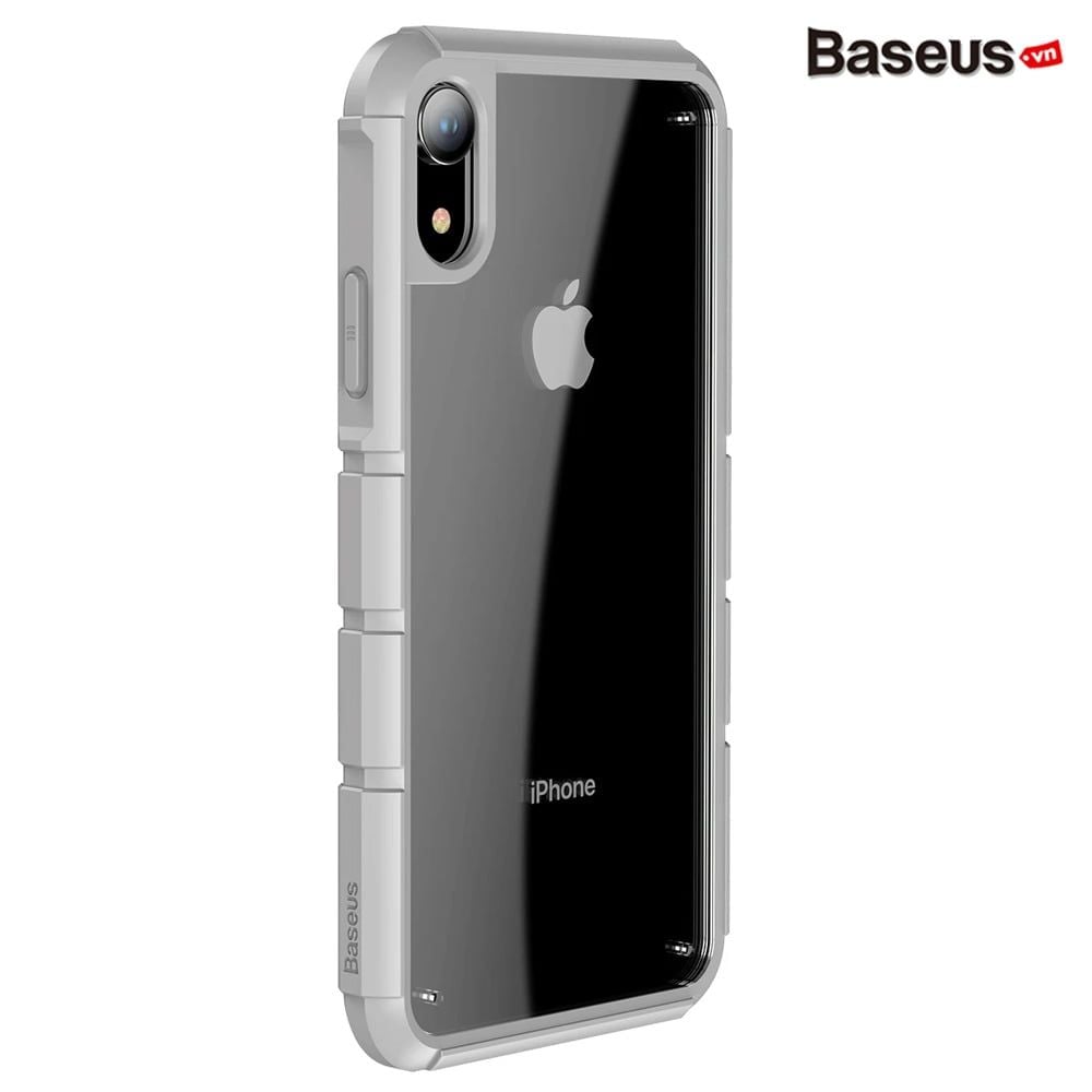 Ốp lưng trong suốt viền Silicone chống va đập Baseus Panzer Case cho iPhone XR 6.1 inch (Transparent Acrylic + TPU Hybrid Case)