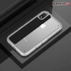 Ốp lưng trong suốt viền Silicone chống va đập Baseus Panzer Case cho iPhone XR 6.1 inch (Transparent Acrylic + TPU Hybrid Case)