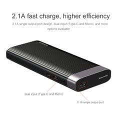 Pin sạc dự phòng Baseus Parallel Power Bank 10,000mAh cho Smartphone/ Tablet (2.1A/ 37Wh, QC 3.0, USB-C/ Micro input )